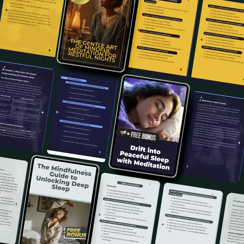 Peaceful Sleep Meditation Toolkit for Deep Rest - 5-in-1 Bundle of Guides & eBooks