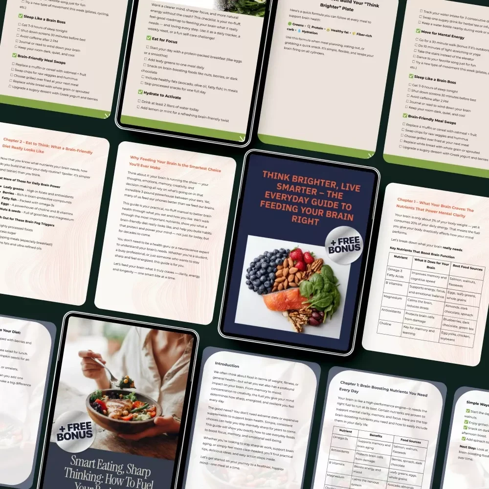 Smart Eating for Brain Health Toolkit – 3-in-1 Digital Bundle for Sharp Thinking