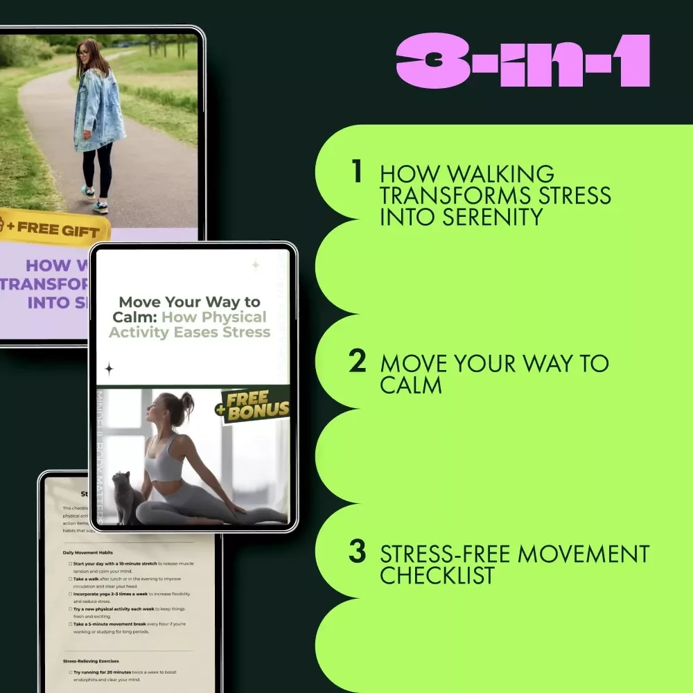 Stress-Free Workout Kit for Mind and Body - 3-in-1 Digital Download Bundle for Stress Reduction