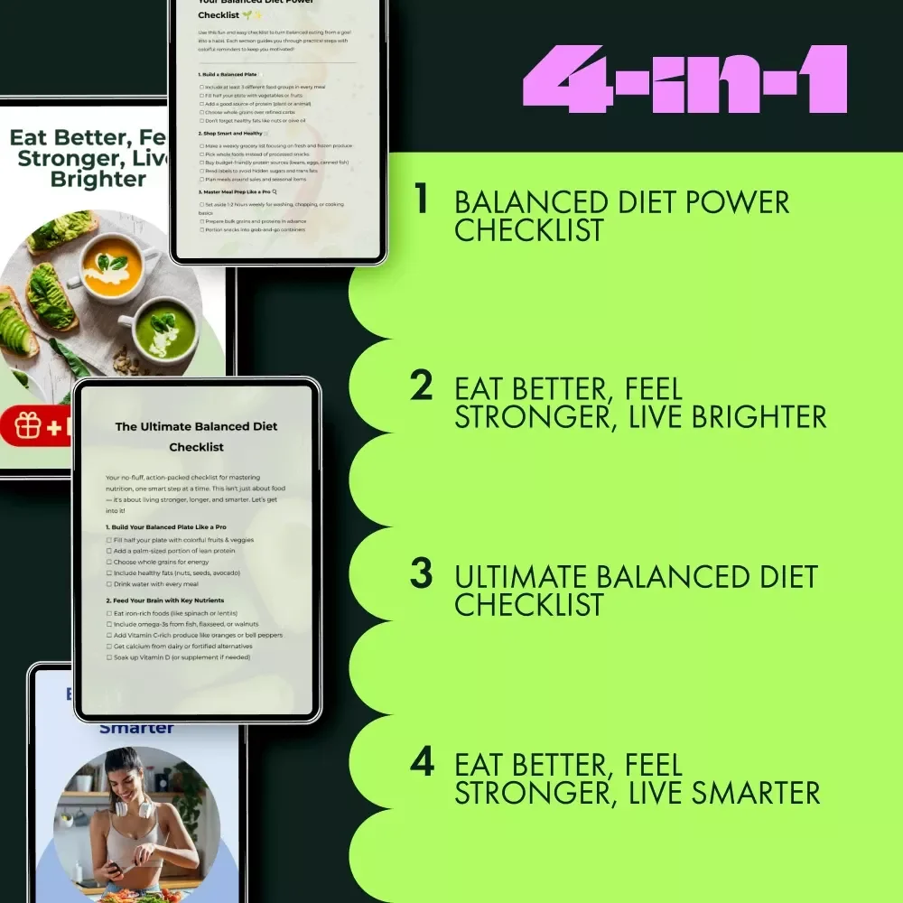 Smart Choices for Balanced Eating Bundle - 4-in-1 Digital Download Guides, eBooks & Checklists