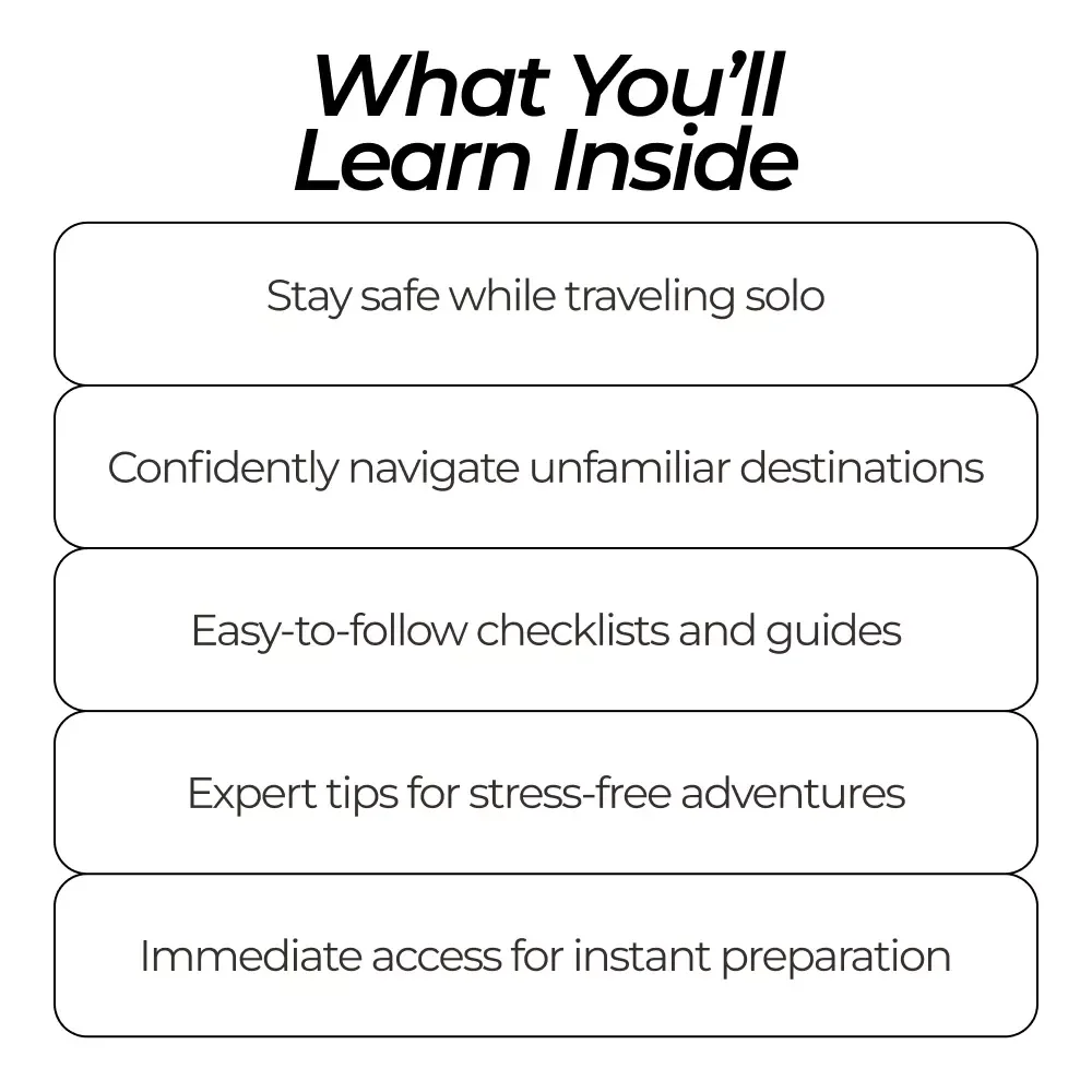 Smart Safety Bundle for Solo Adventures - 3-in-1 Digital Guide, eBook & Checklist