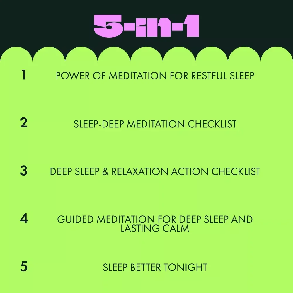 Sleep Better with Meditation Mastery Kit - 5-in-1 Bundle for Deep Restful Sleep