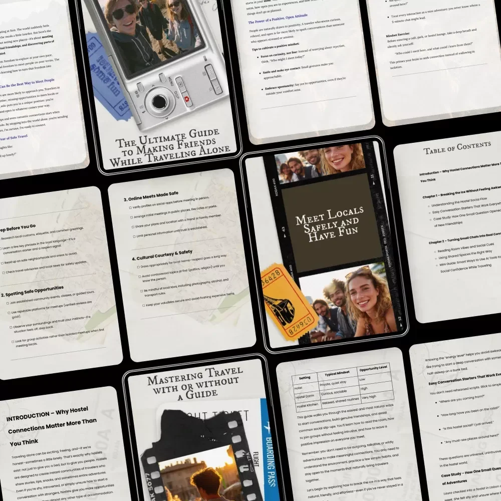 Connect Naturally While Traveling Alone - 5-in-1 Digital Download Bundle: Guides, Checklists & eBooks