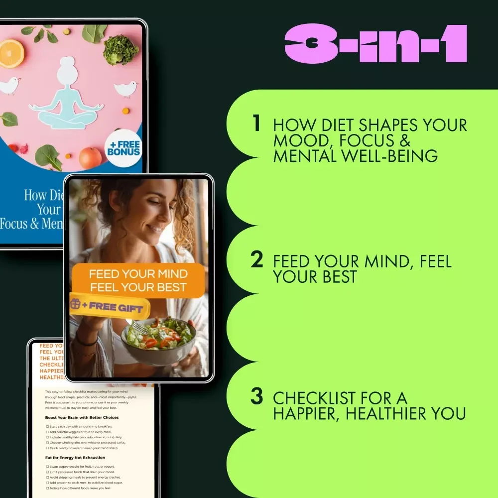 Food for Mental Strength Toolkit: 3-in-1 Bundle for Diet & Mental Health