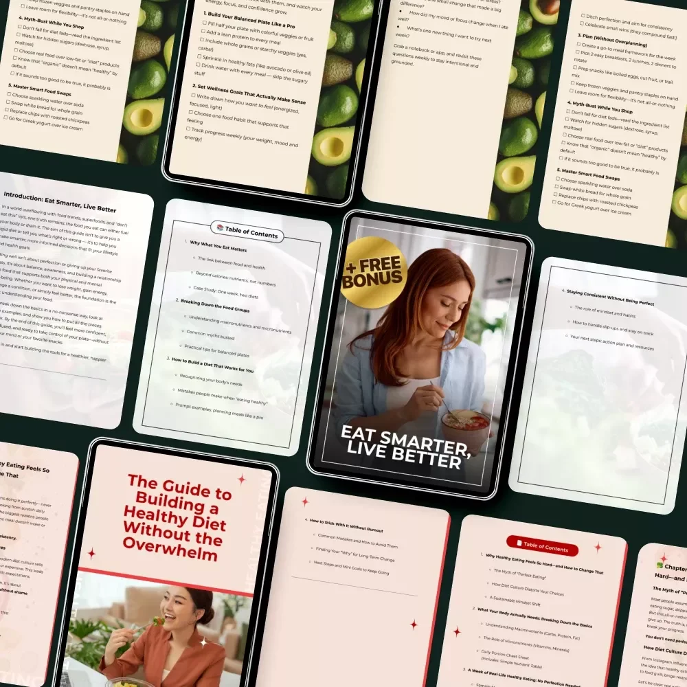 Healthy Eating Starter Bundle | 5-in-1 Digital Guides & Checklists for a Healthy Diet