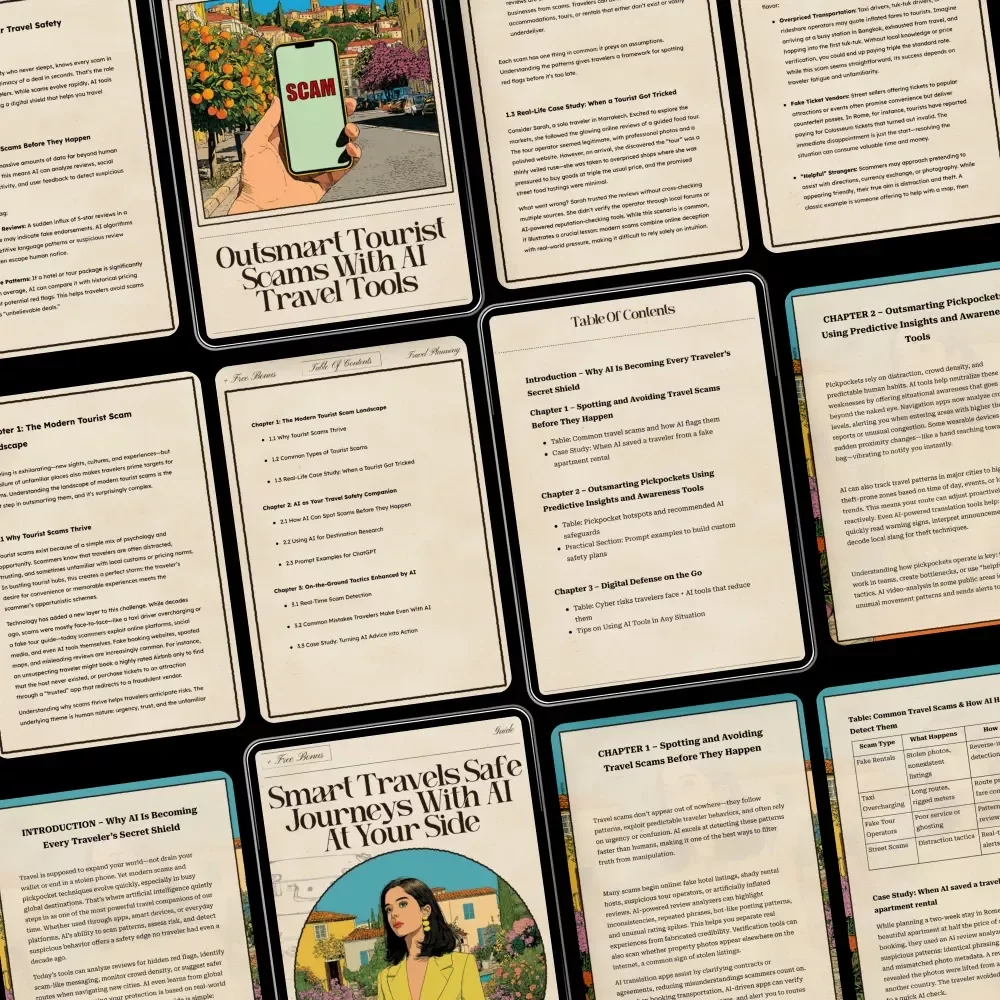 The Smart Bundle to Avoid Travel Scams: 3-in-1 Digital Guide, Checklist & AI Tools