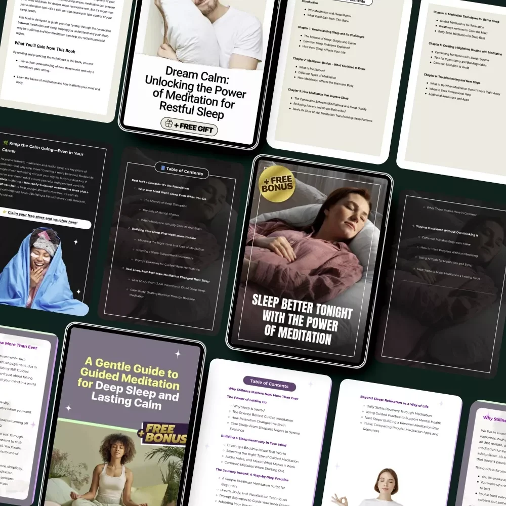 Sleep Better with Meditation Mastery Kit - 5-in-1 Bundle for Deep Restful Sleep