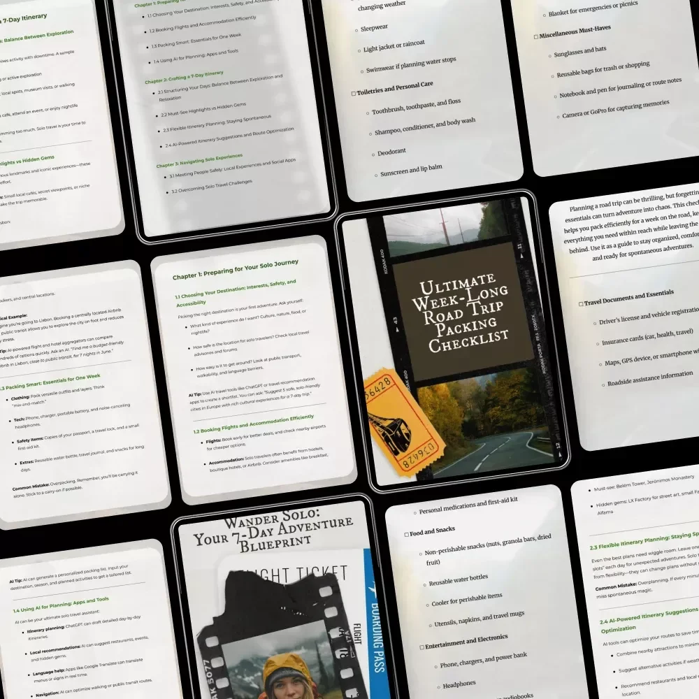 Your Bundle for a Perfect One-Week Solo Adventure | 3-in-1 Digital Downloads