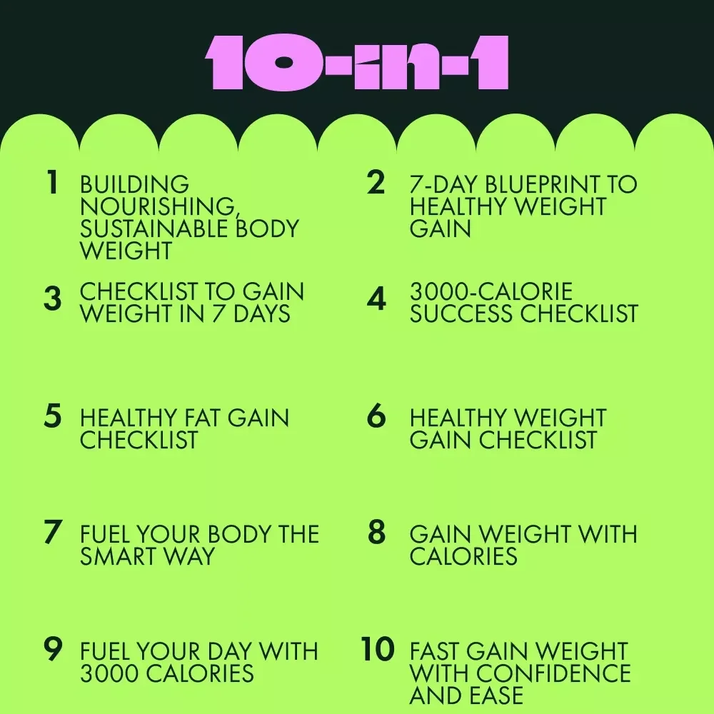 Balanced Muscle Gain Toolkit: 10-in-1 Bundle for Healthy Weight Gain & Sustainable Muscle Growth