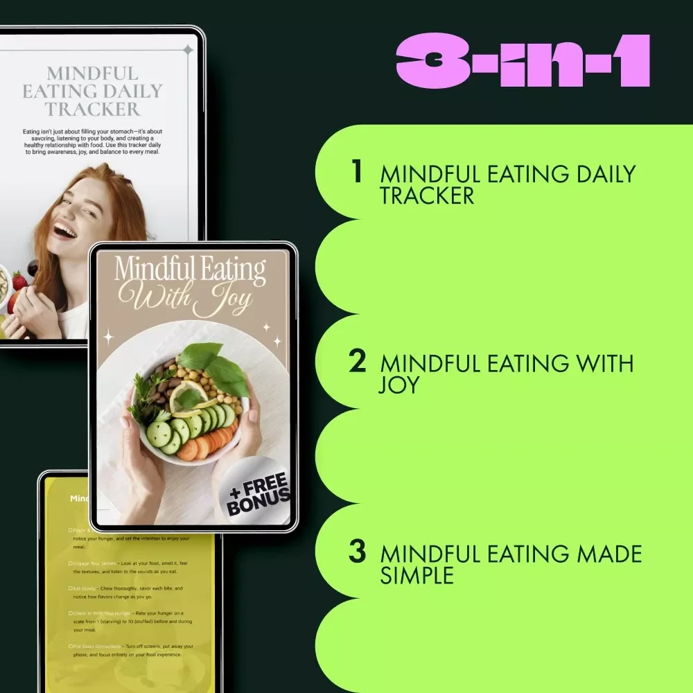 Mindful Eating Toolkit for Better Health | 3-in-1 Bundle of Guides, eBooks & Checklists