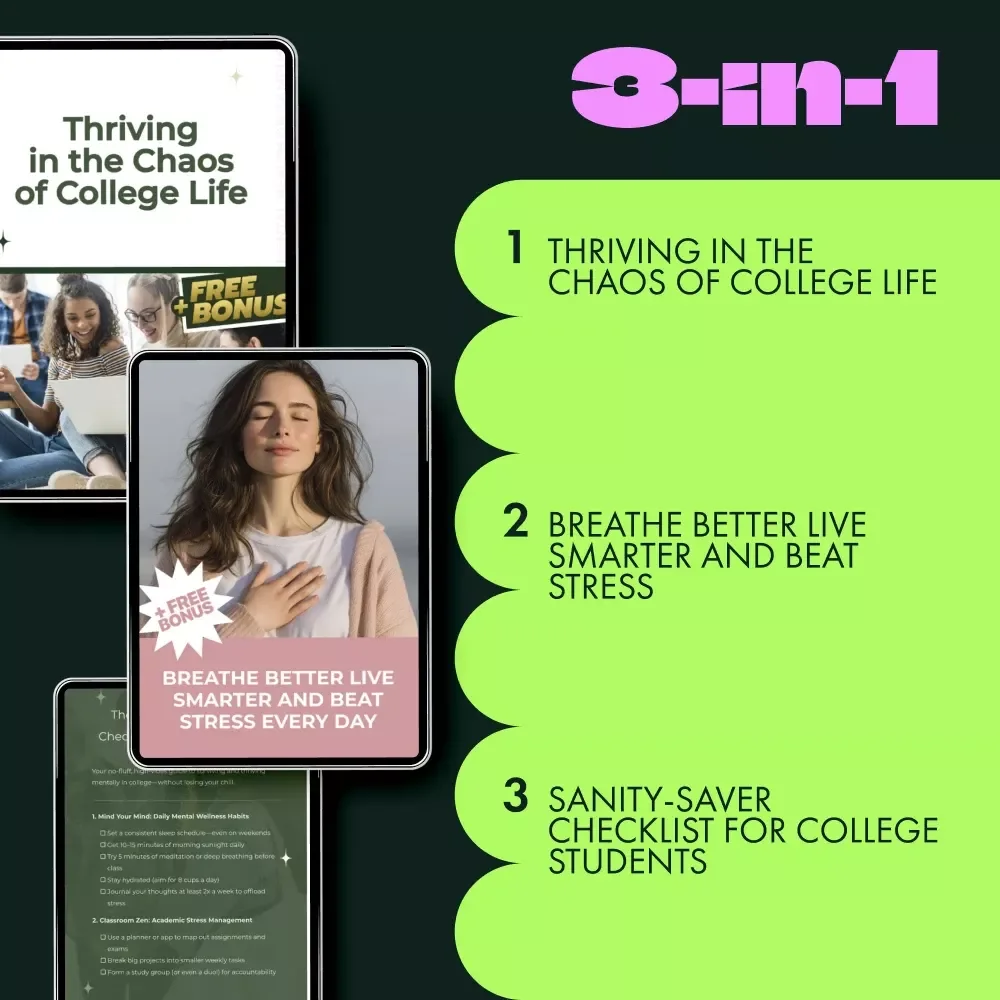 A Mental Health Bundle for Students to Succeed - 3-in-1 Guide, Checklist & eBooks