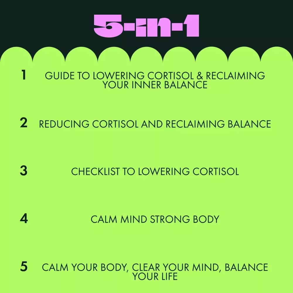 Low-Stress Living Bundle for Cortisol Control - 5-in-1 Digital Download Bundle