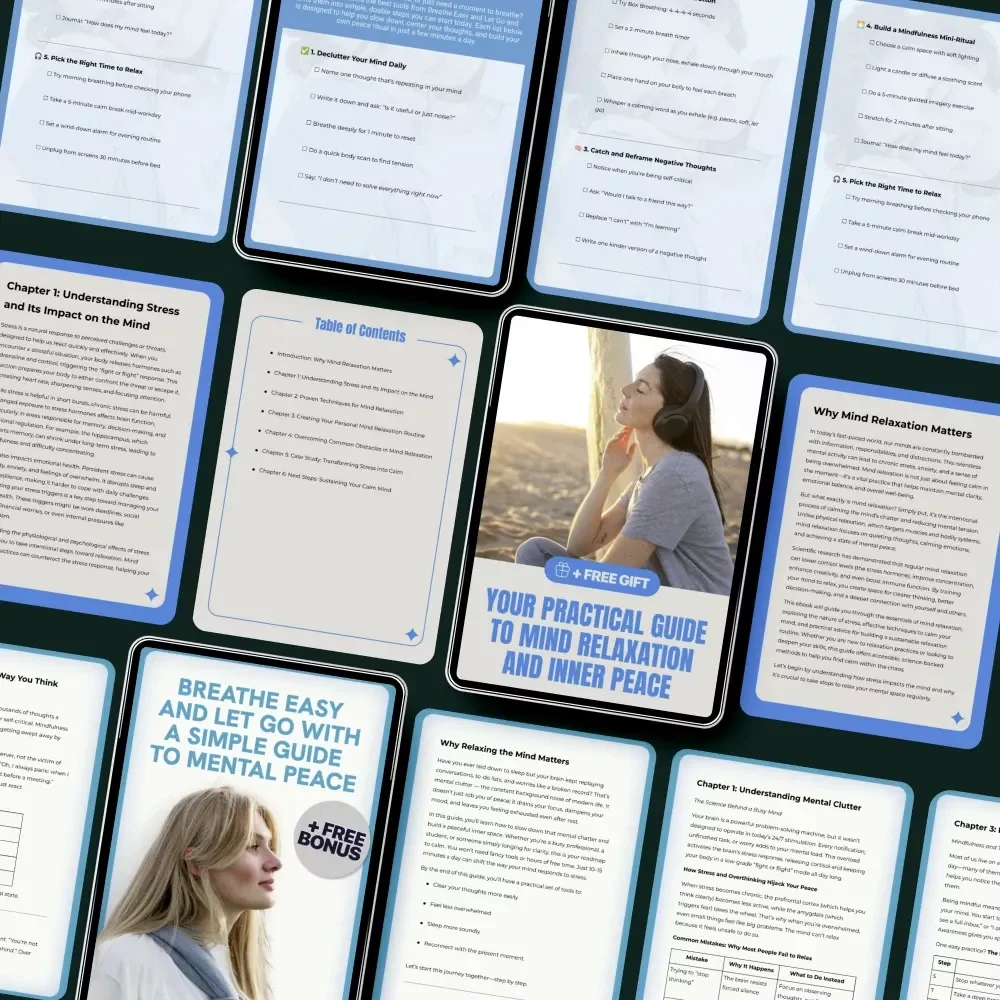 Relaxed Thinking Pack for Everyday Life - 3-in-1 Bundle of Mind Relaxation Guides, eBooks & Checklists