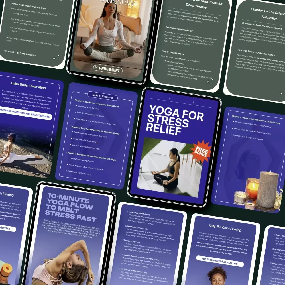 Yoga Techniques for Full Relaxation and Recovery: 4-in-1 Digital Download Bundle