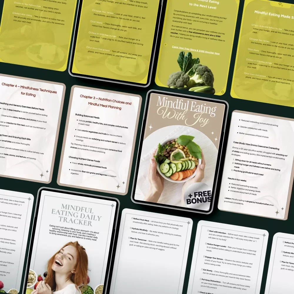 Mindful Eating Toolkit for Better Health | 3-in-1 Bundle of Guides, eBooks & Checklists