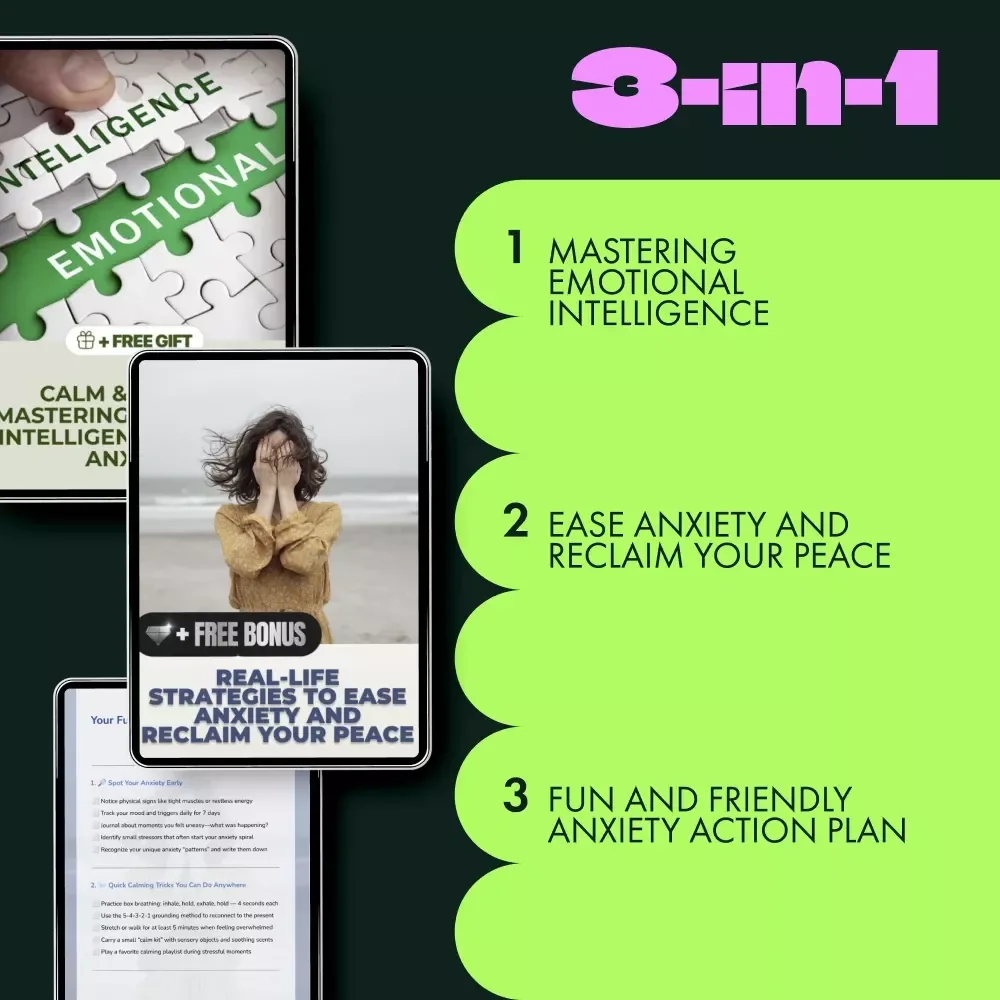 Anxiety Relief Toolkit for a Calmer Mind: 3-in-1 Bundle with Guides, eBooks & Checklists