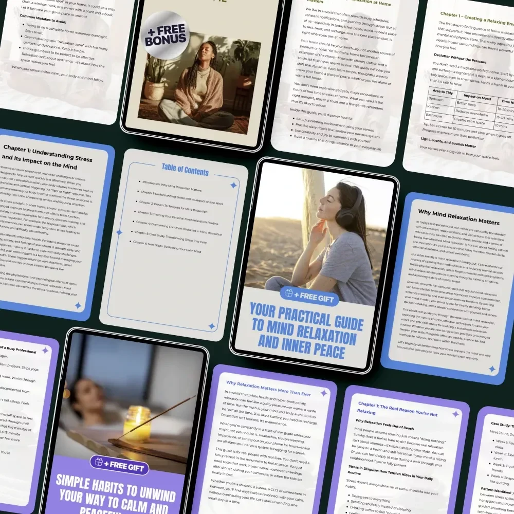 A Gentle Relaxation Kit for Calm Days at Home - 4-in-1 Bundle of Digital Guides, eBooks & Checklists