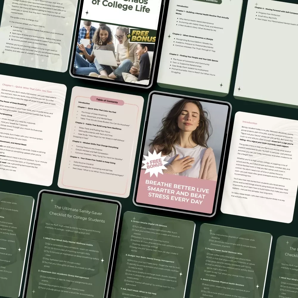 A Mental Health Bundle for Students to Succeed - 3-in-1 Guide, Checklist & eBooks