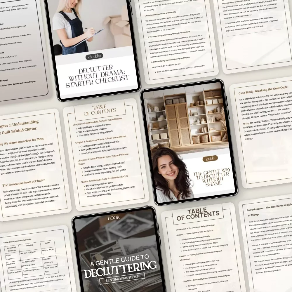The Gentle Pack for Sentimental Decluttering: A 3-in-1 Bundle to Help You Declutter Without Shame