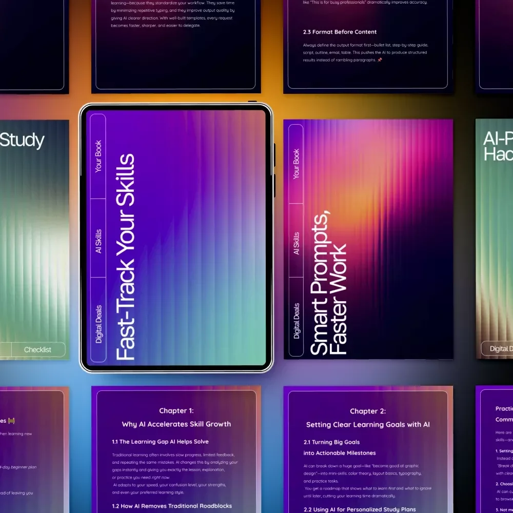 AI Learning Toolkit for Faster Understanding | 3-in-1 Digital Bundle to Learn Skills with AI
