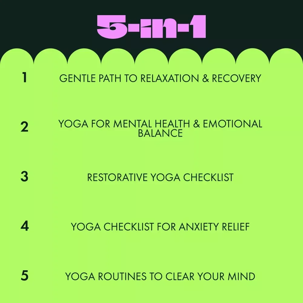 Yoga Practice Pack to Improve Mental Health - 5-in-1 Digital Bundle