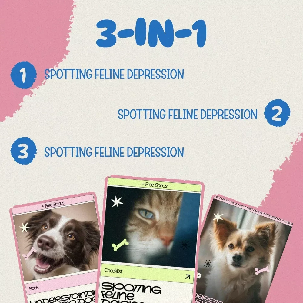 Stress Relief Toolkit for Pets – 3-in-1 Digital Bundle | Pet Stress Support, Spotting Feline Depression Guides & Checklist