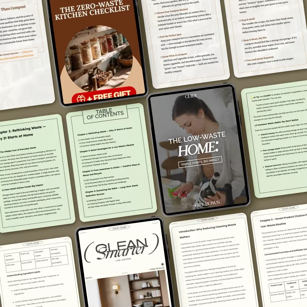 Simple Habits for a Lower-Waste Home: 3-in-1 Digital Bundle - Guides, eBooks & Checklists