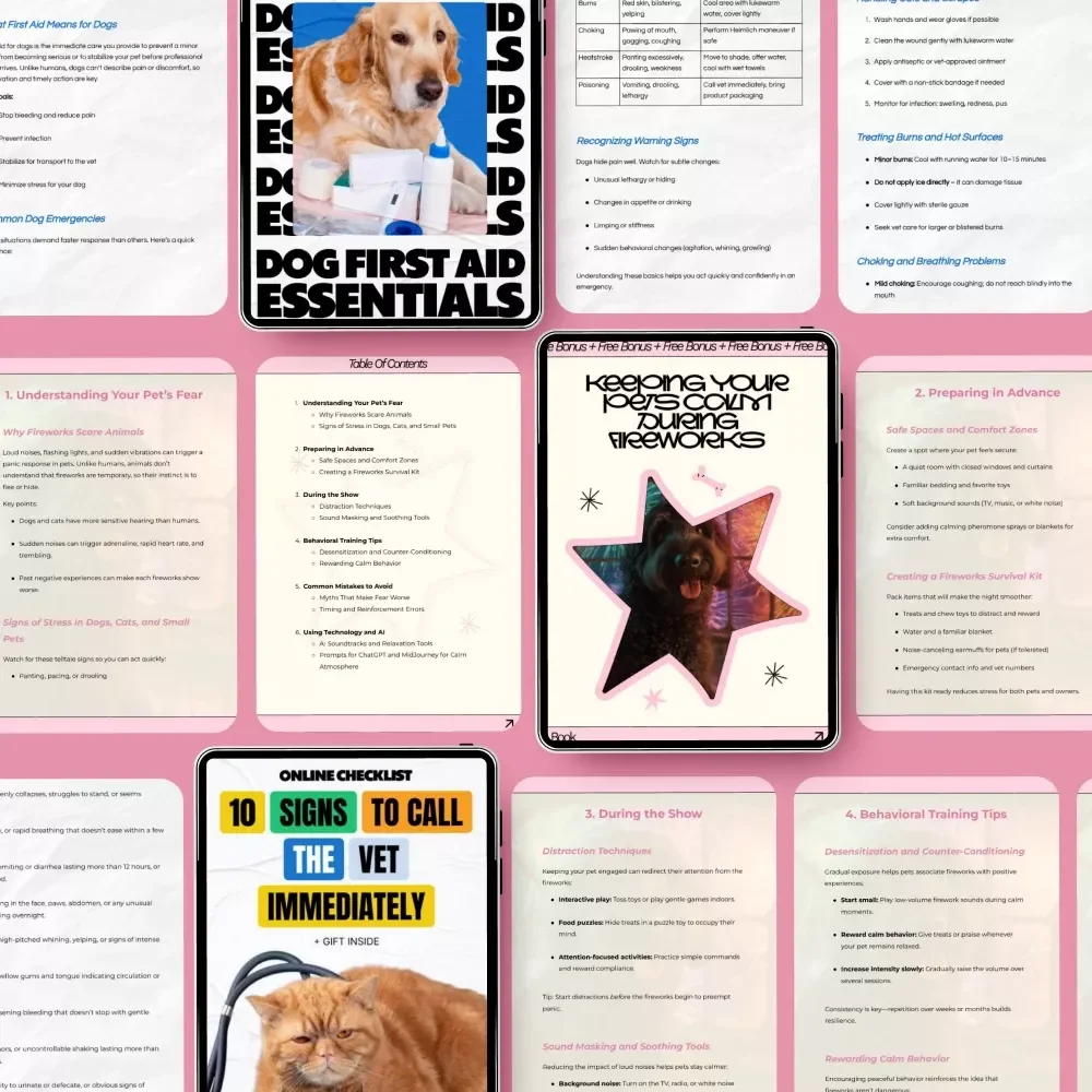 Go-To Pet Care Toolkit for Pet Parents – 5-in-1 Digital Bundle with Dog First Aid Essentials, Pet Protection Made Simple & Everyday Pet Care Tips