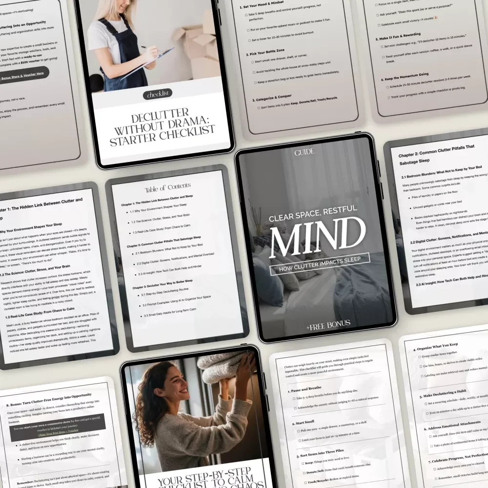 The No-Panic Declutter Toolkit: Digital Downloads for Calm and Clear Living Spaces