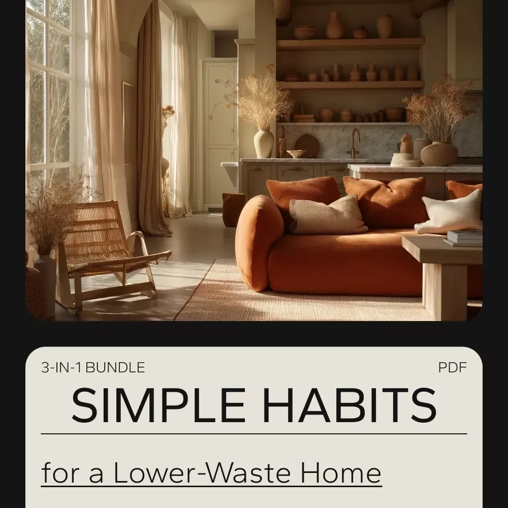 Simple Habits for a Lower-Waste Home: 3-in-1 Digital Bundle - Guides, eBooks & Checklists