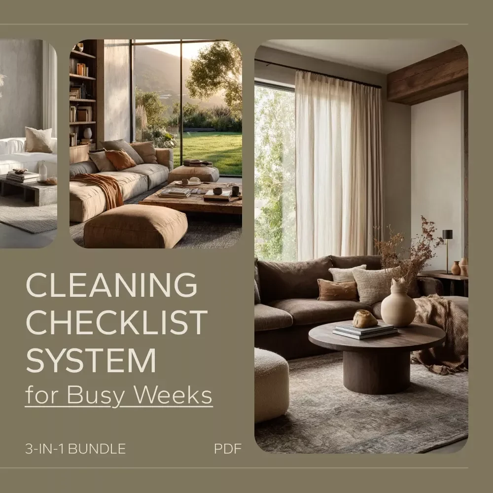 Cleaning Checklist System for Busy Weeks - 3 in 1 Bundle for Easy Home Organization