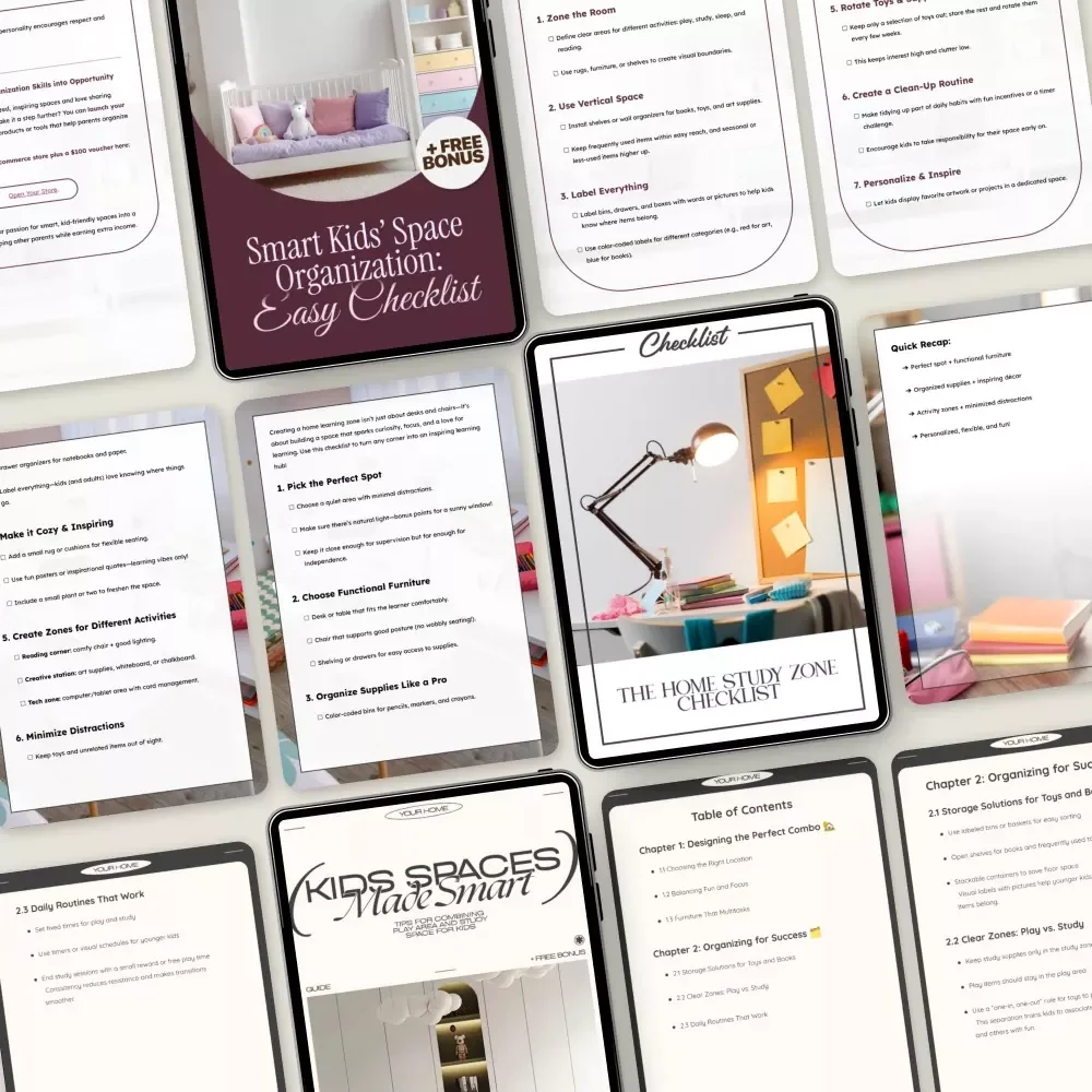 Creating Focused Learning Spaces at Home | 3-in-1 Digital Bundle for Kids' Study Zones