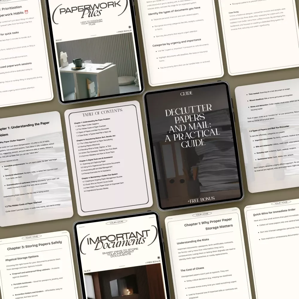 Smart Routines for Paper and Mail Control: 3 in 1 Bundle for Decluttering