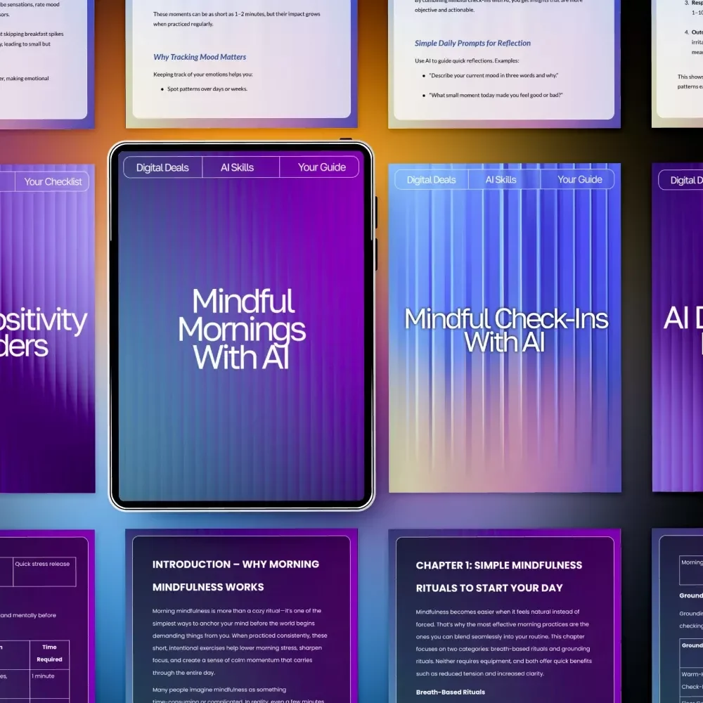 AI-Guided Intentional Morning Kit | 5-in-1 Bundle | ai help with morning mindfulness