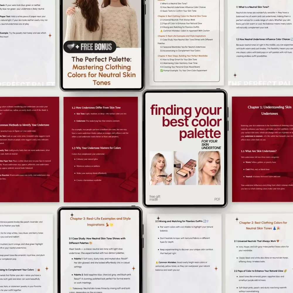 Color Matching Made Simple for Your Skin – 4-in-1 Digital Bundle | Best Color Palette for Skin Undertone | Clothing Color Guides for Cool, Warm & Neutral Tones