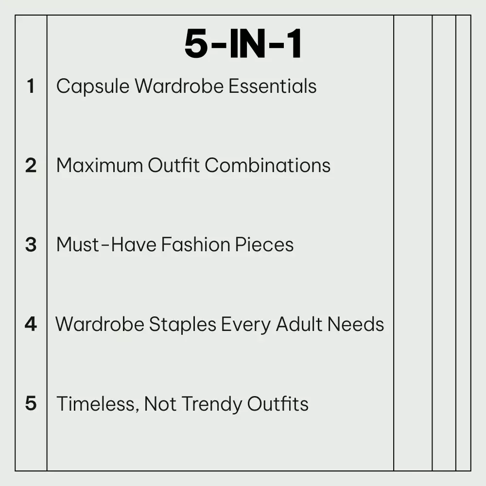 The Must-Have Fashion Pieces Bundle: 5 Essential Guides to Simplify Your Wardrobe