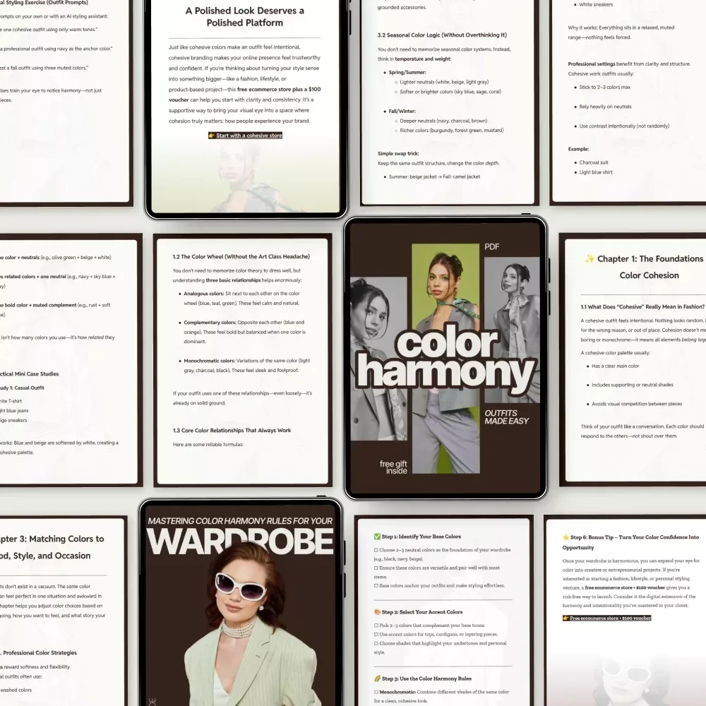 Practical Toolkit for Cohesive Color Looks – 3-in-1 Digital Bundle | Learn which colors make outfits look cohesive