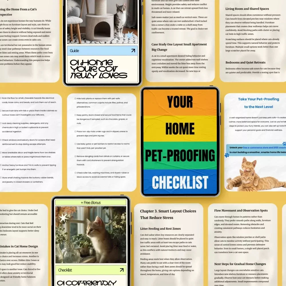 The Practical Cat Home Setup Pack: 4-in-1 Digital Bundle for a Cat-Friendly Home