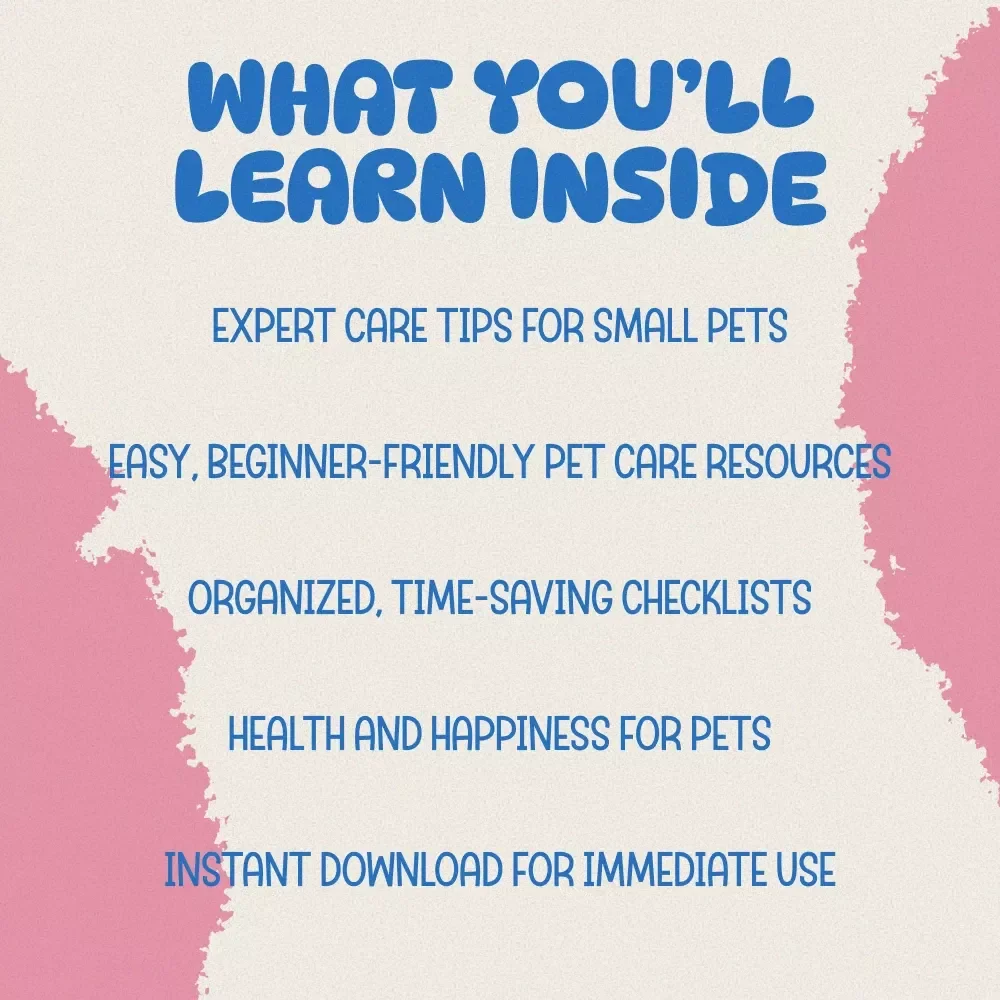 Complete Small Pets Guide Kit for New Owners - 5-in-1 Bundle of Guides & Checklist