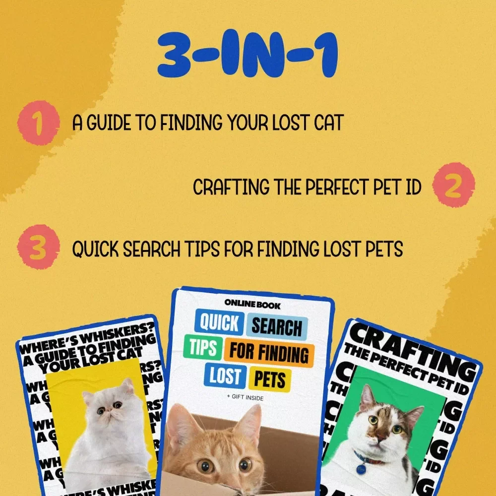 Lost Cat Emergency Kit - 3-in-1 Bundle: Where’s Whiskers, Pet ID Crafting, and Search Tips eBook