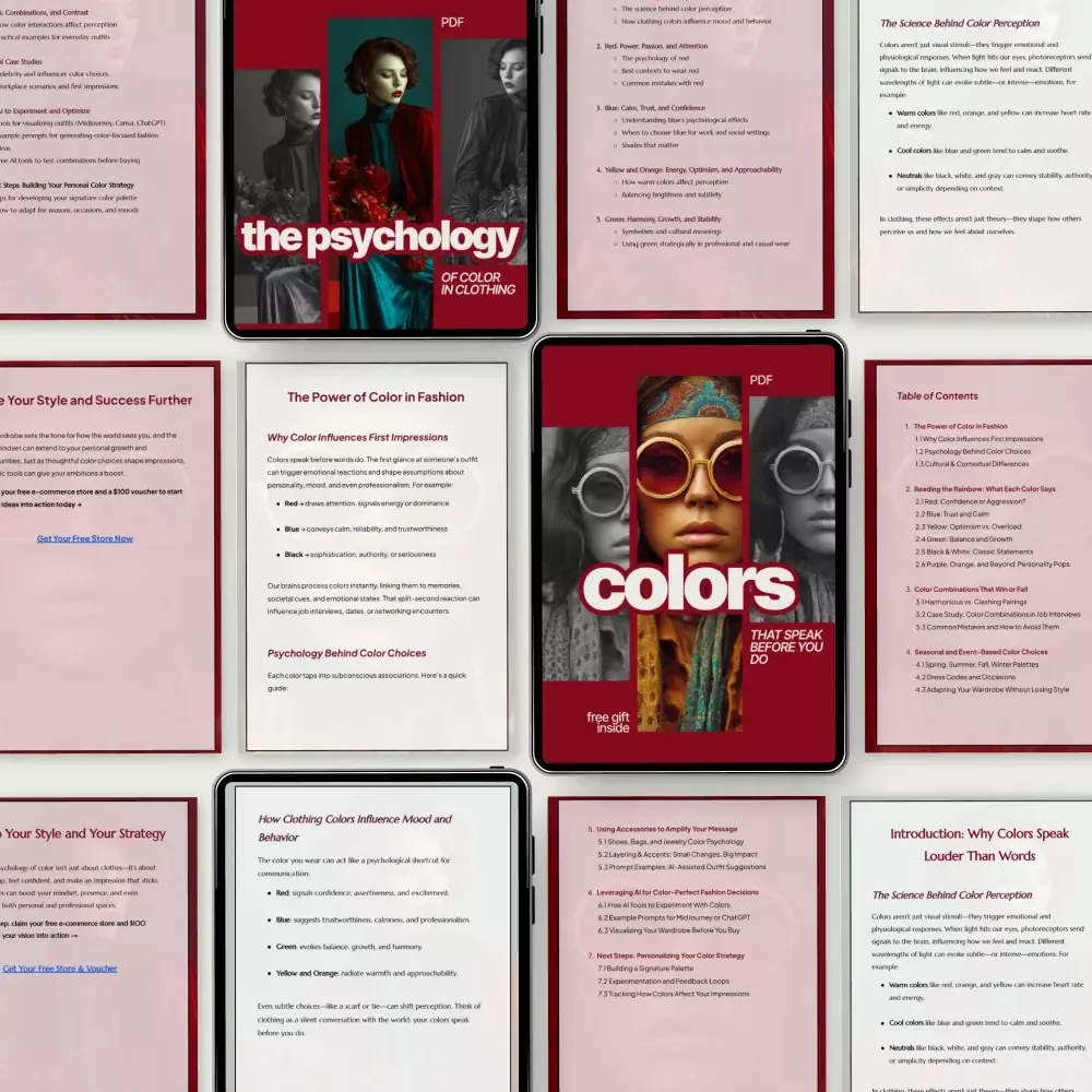 Psychology Behind Color Choices in Style – 3-in-1 Bundle | Psychology of Color in Clothing Guides, eBooks & Checklists