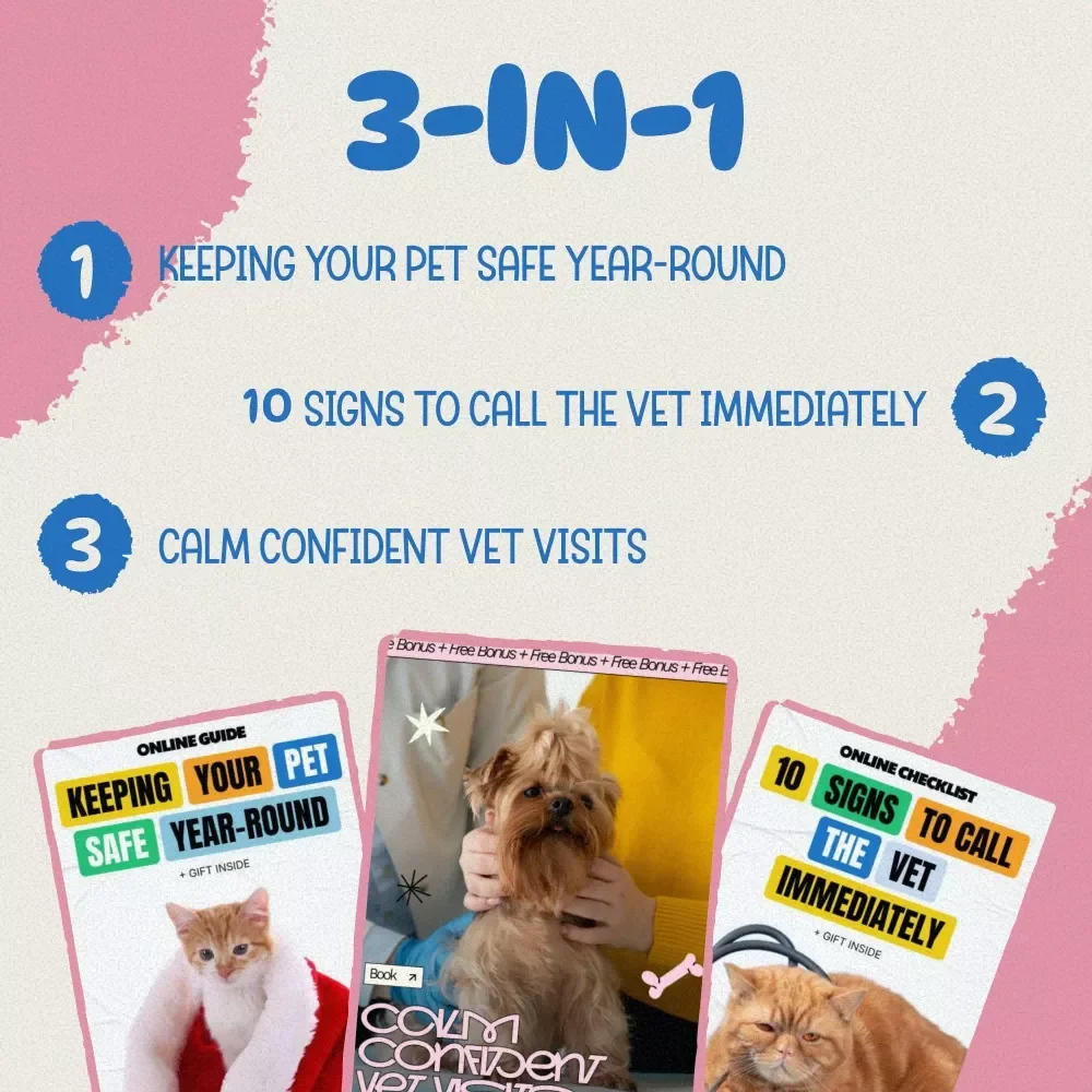 The Simple Pet Wellness Toolkit: A 3-in-1 Bundle for Pet Safety, Vet Visits, & Wellness