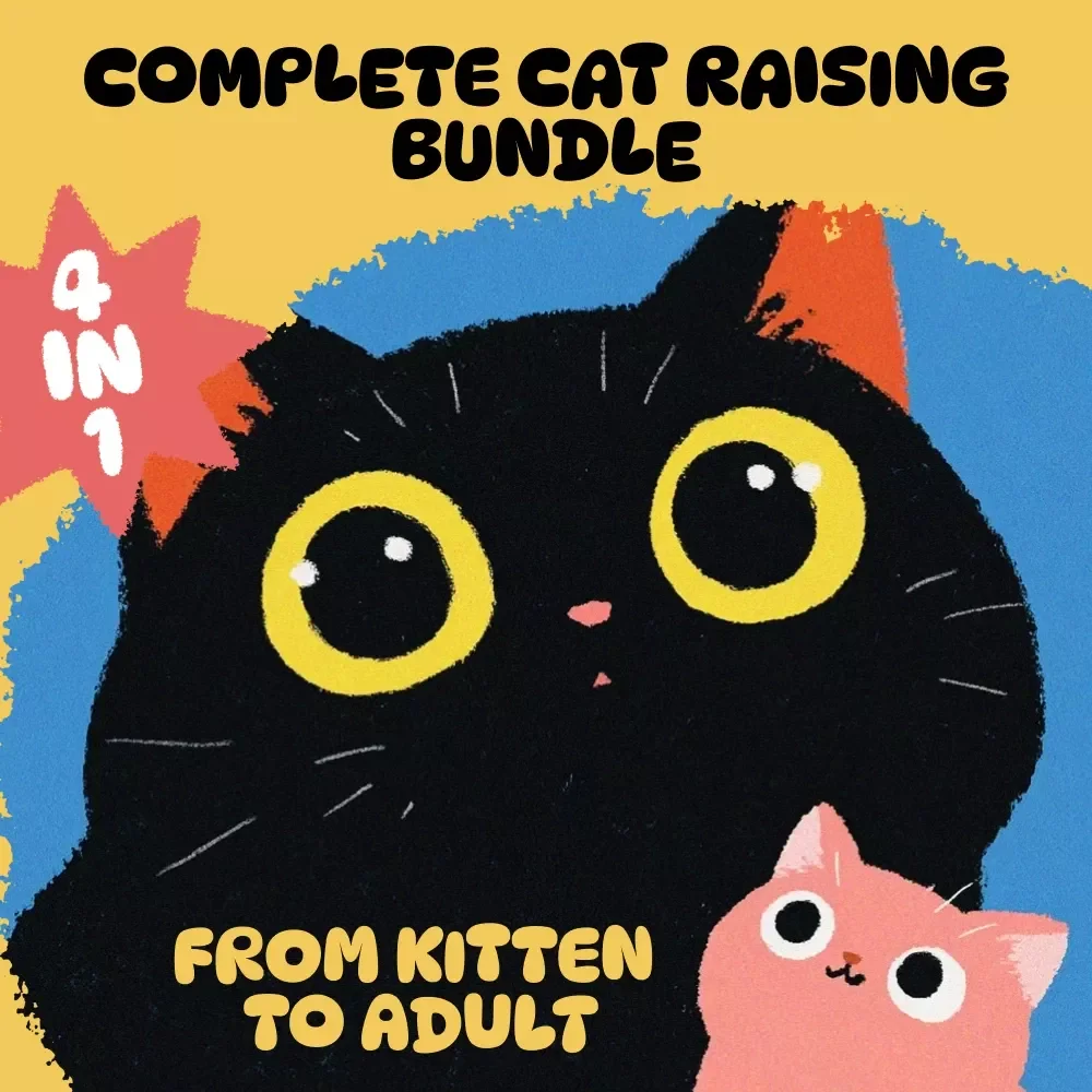 Complete Cat Raising Bundle from Kitten to Adult: Guides, eBooks & Checklists