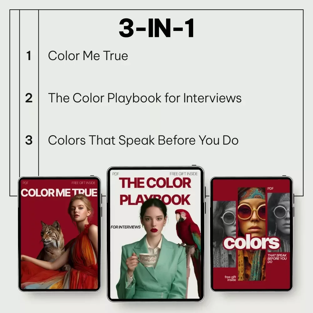 Color Signal Pack for First Impressions | 3-in-1 Digital Bundle on How Color Affects First Impressions in Fashion | Color Me True + Colors That Speak Before You Do + The Color Playbook for Interviews