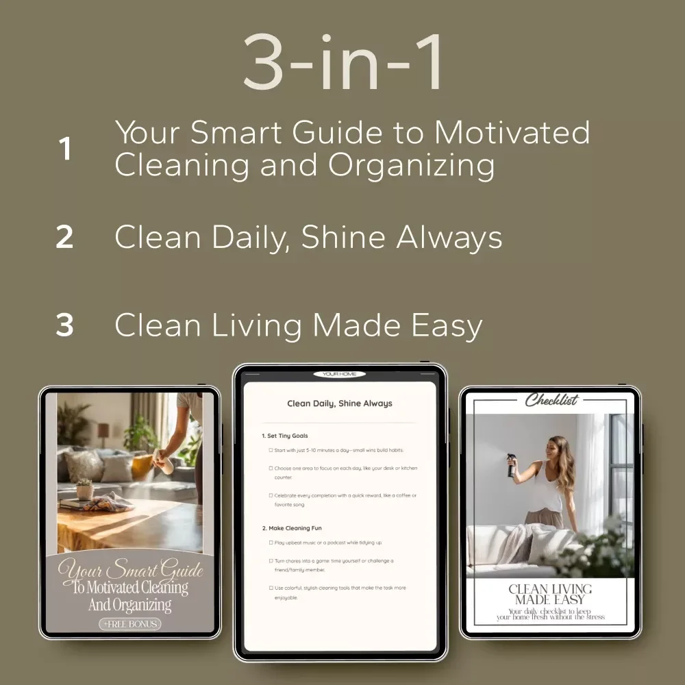 Everyday Cleaning Motivation Bundle: 3-in-1 Digital Downloads for Cleaning & Organizing