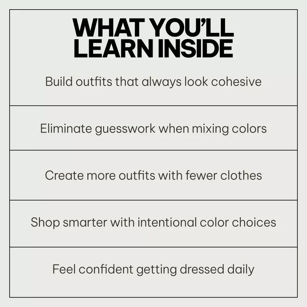Practical Toolkit for Cohesive Color Looks – 3-in-1 Digital Bundle | Learn which colors make outfits look cohesive