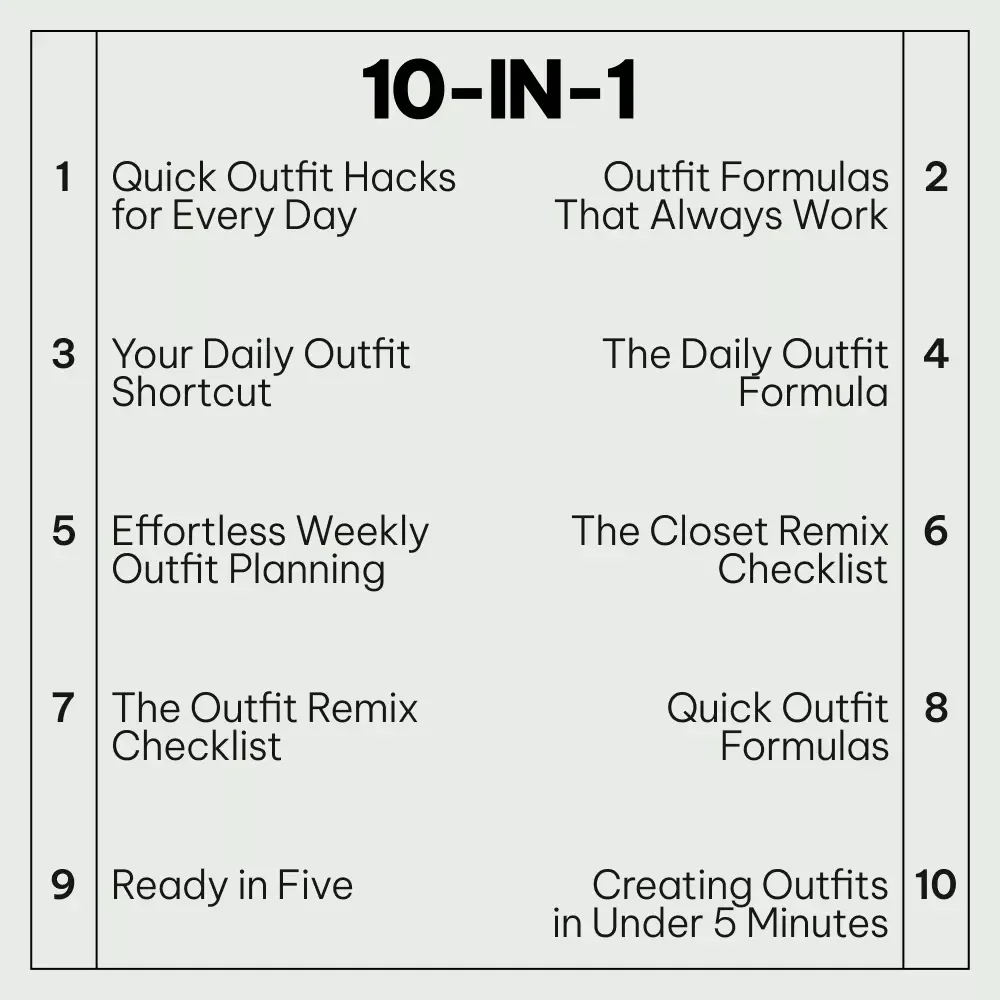 Quick Style Solutions That Actually Work – 10-in-1 Digital Bundle of Quick Outfit Hacks, Outfit Formulas & 5-Minute Style Shortcuts