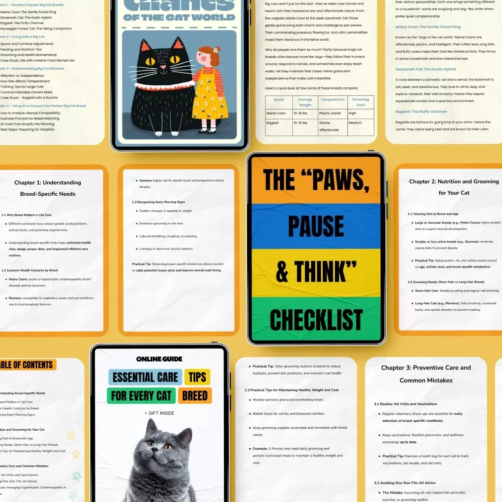 Before You Get a Cat Preparation Pack: 3-in-1 Bundle of Guides & Checklist