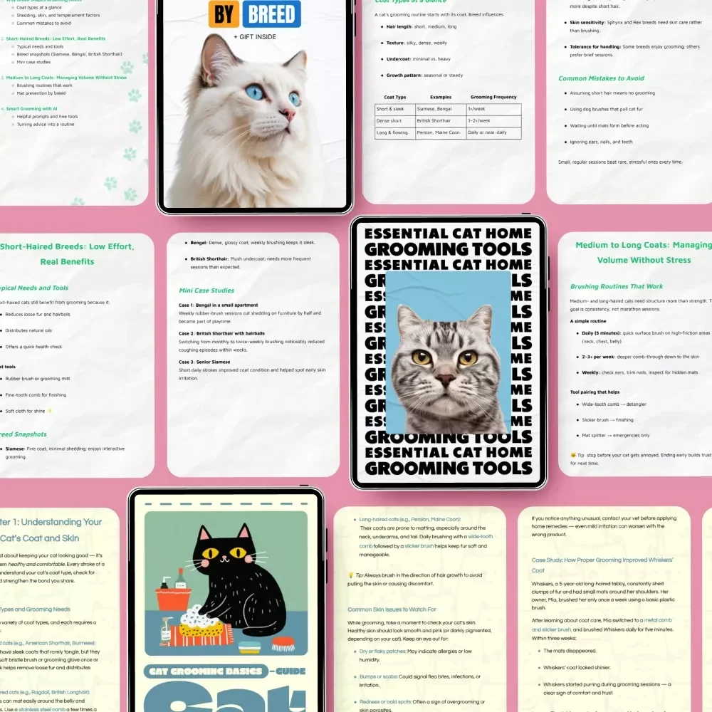 The Purrfect Grooming Toolkit for Your Cat’s Best Coat – 3-in-1 Digital Download Bundle