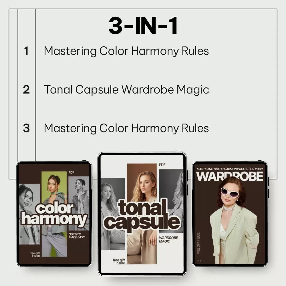 Closet Color Coordination Bundle – 3-in-1 Digital Wardrobe Guides | Color Magic: Master the Art of Outfit Pairings + Mastering Color Harmony Rules for Your Wardrobe + Tonal Capsule Wardrobe Magic | what are color harmony rules for closet